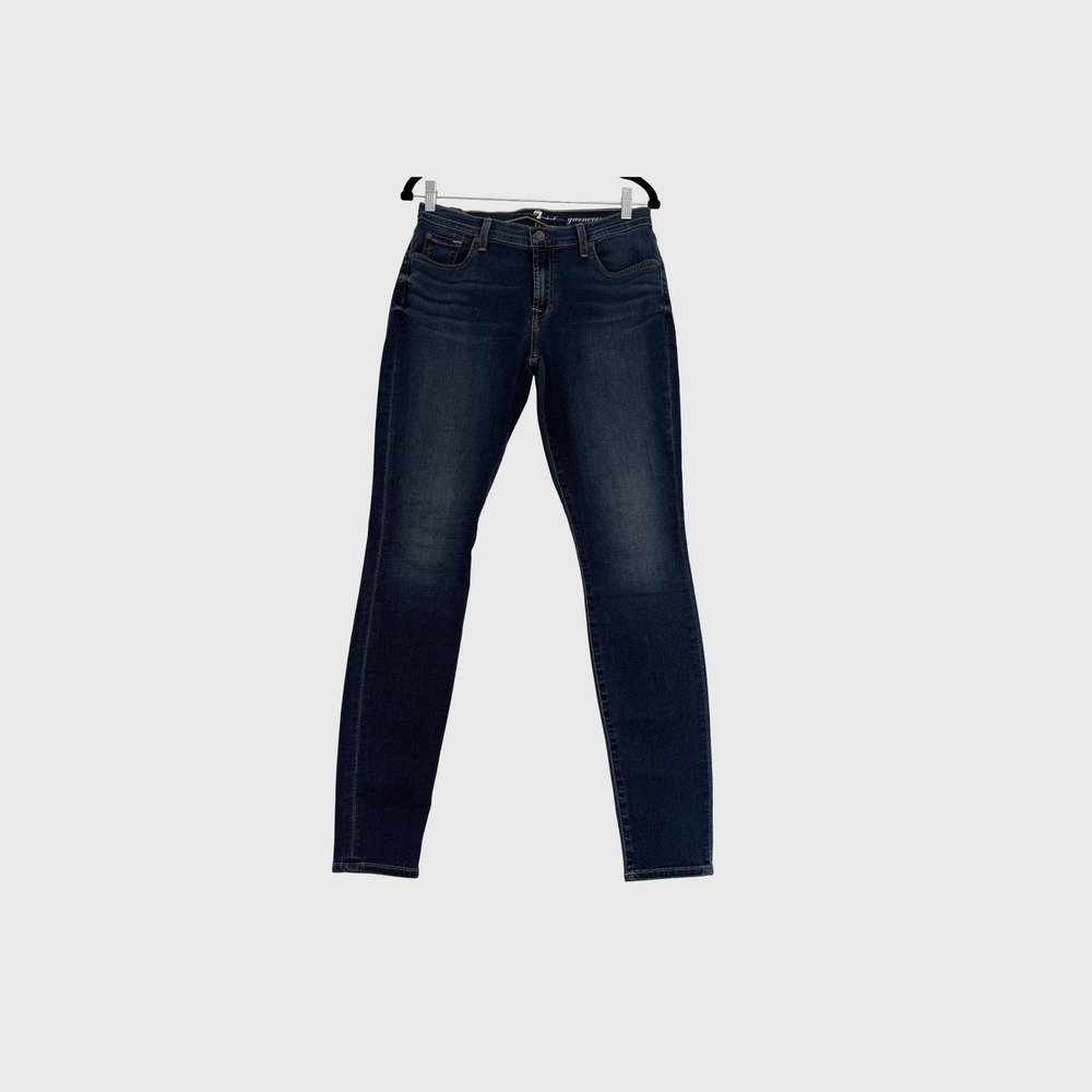 7 For All Mankind Gwenevere Jeans Womens 29 Blue Skinny Low Rise Stretch Denim